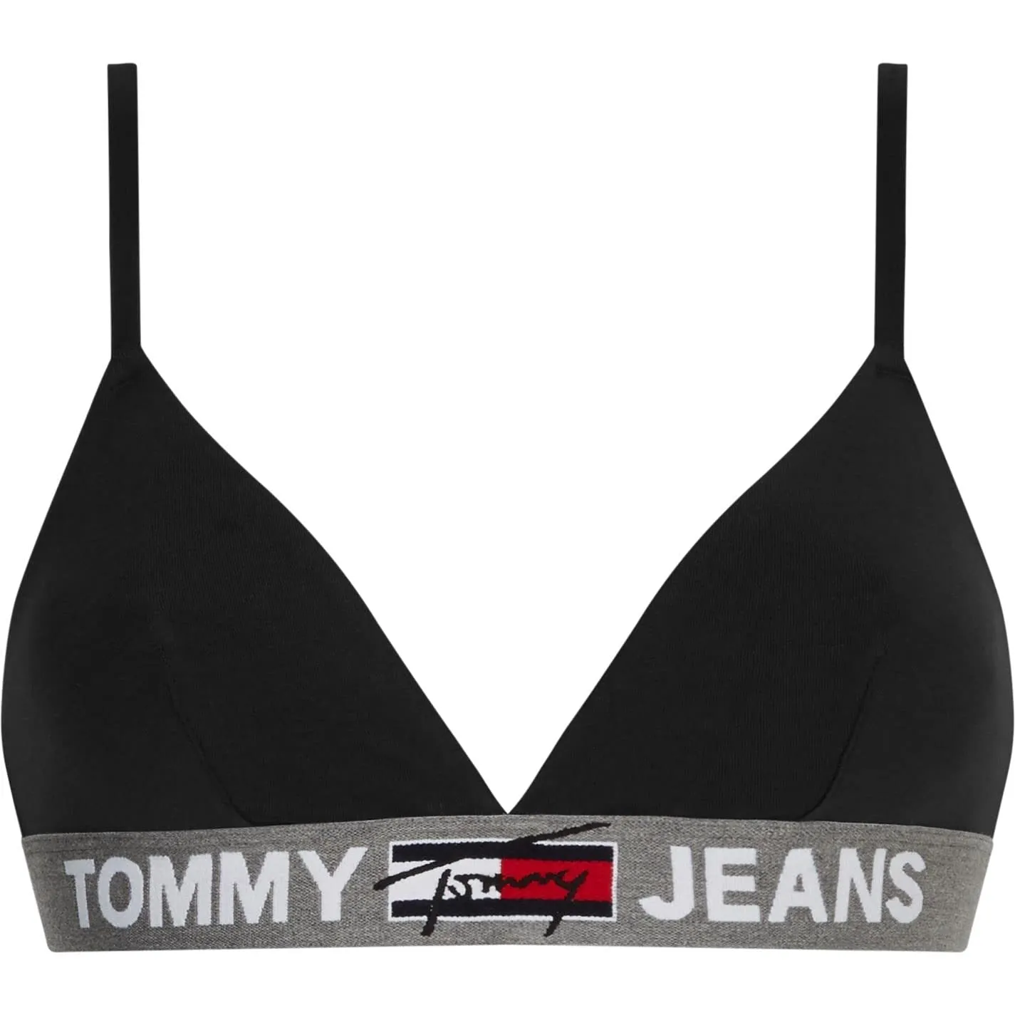 Tommy Jeans Triangle UW0UW02721 Bralette Schwarz ungefüttert