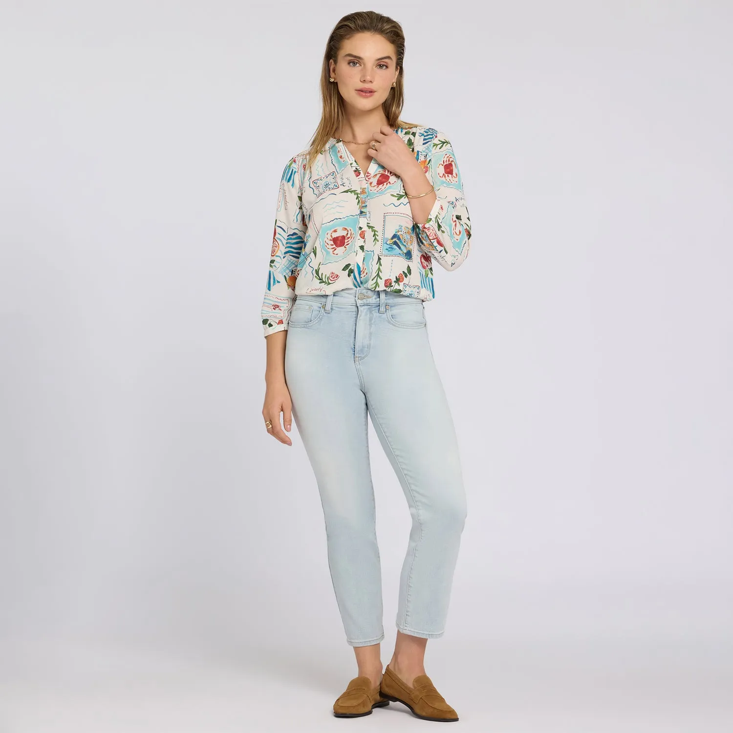 NYDJ Marilyn Straight Ankle Jeans Desert Shoreline High-Rise