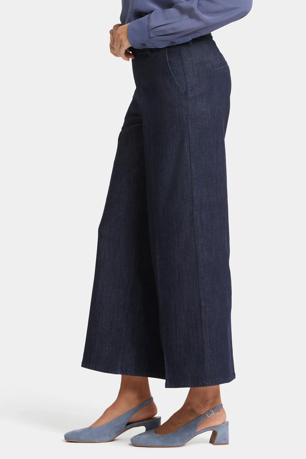 NYDJ Mona Wide Leg Trouser Ankle Jeans Lightweight Rinse