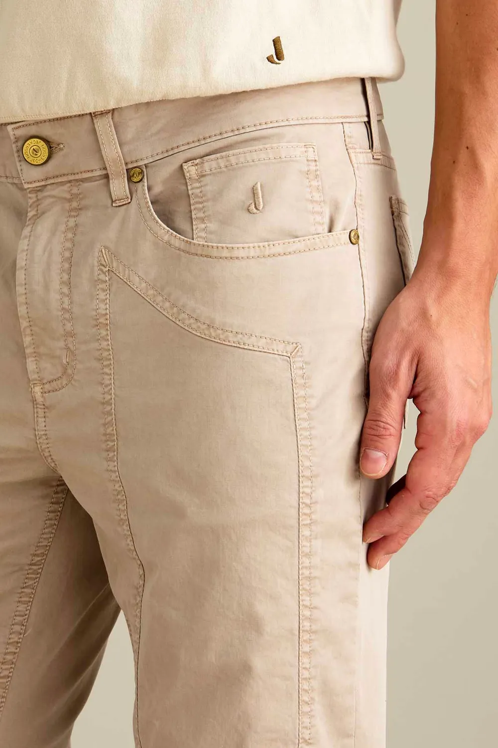 Jeckerson John Slim Fit Hose beige Satin-Optik
