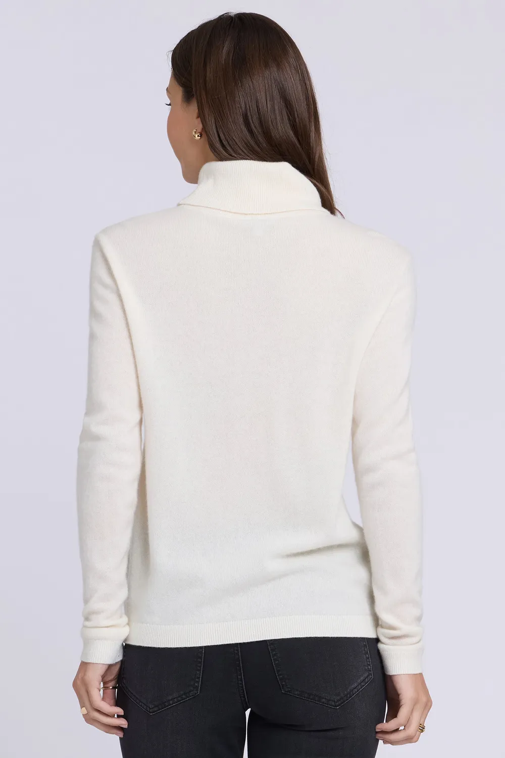 NYDJ Cashmere Rollkragenpullover Ivory Kaschmir Weiß