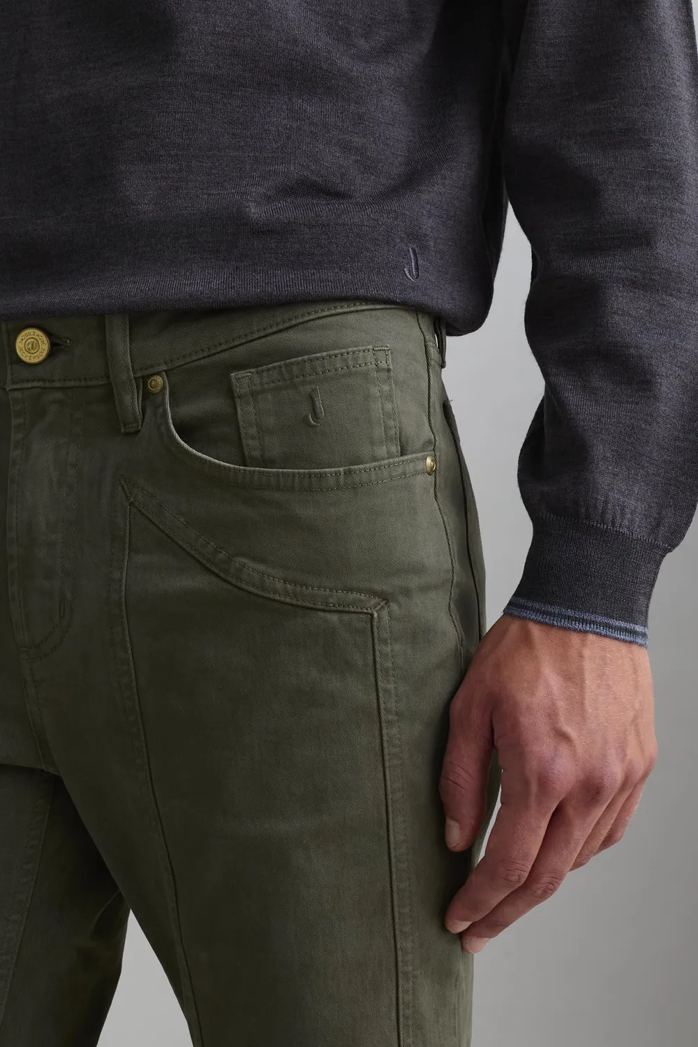Jeckerson John Hose Slim Fit militärgrün Gabardine