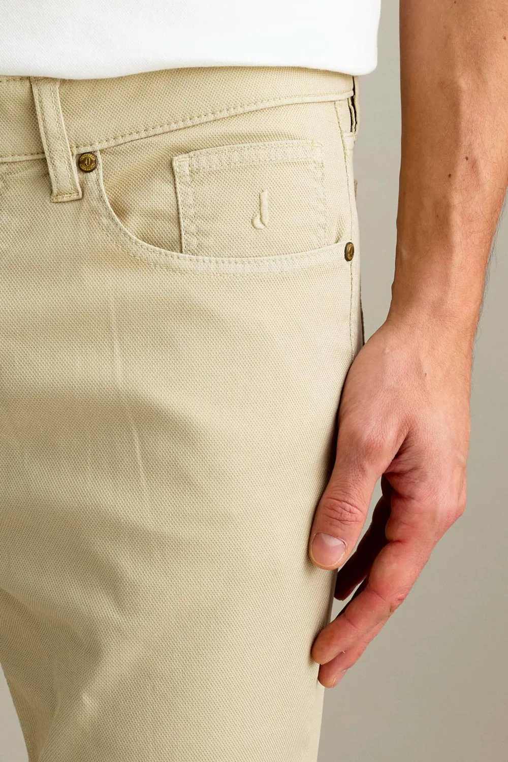 Jeckerson Jordan Herrenhose Slim Fit Beige Hell Stretch