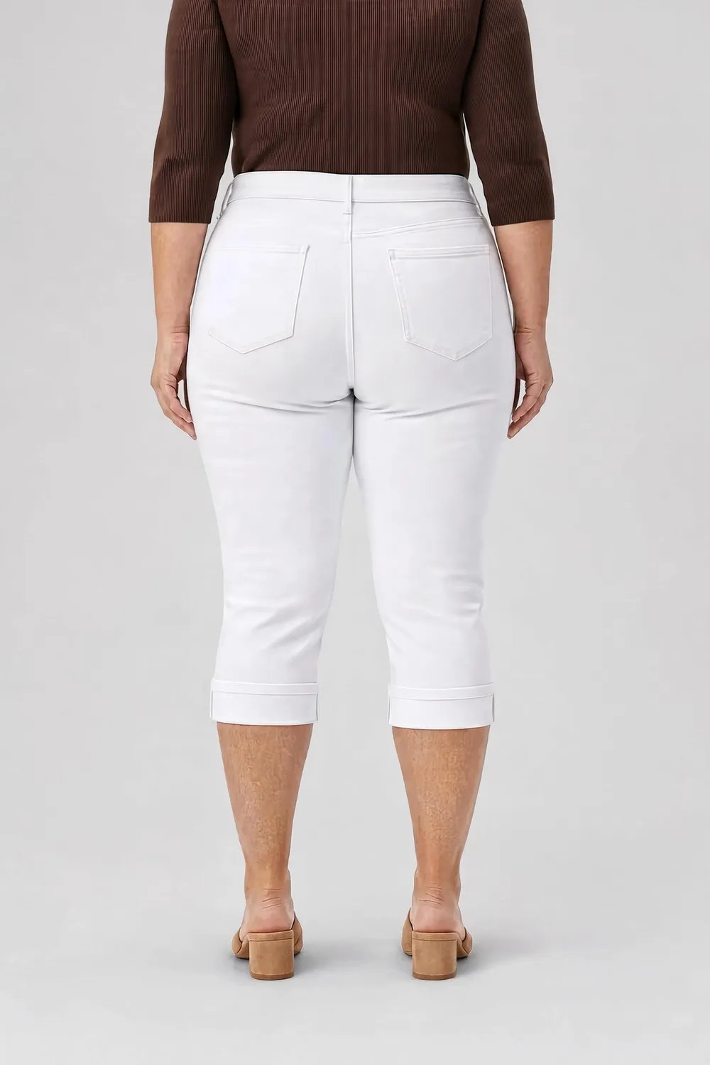 NYDJ Marilyn Straight Crop Jeans Plus Optic White kurz