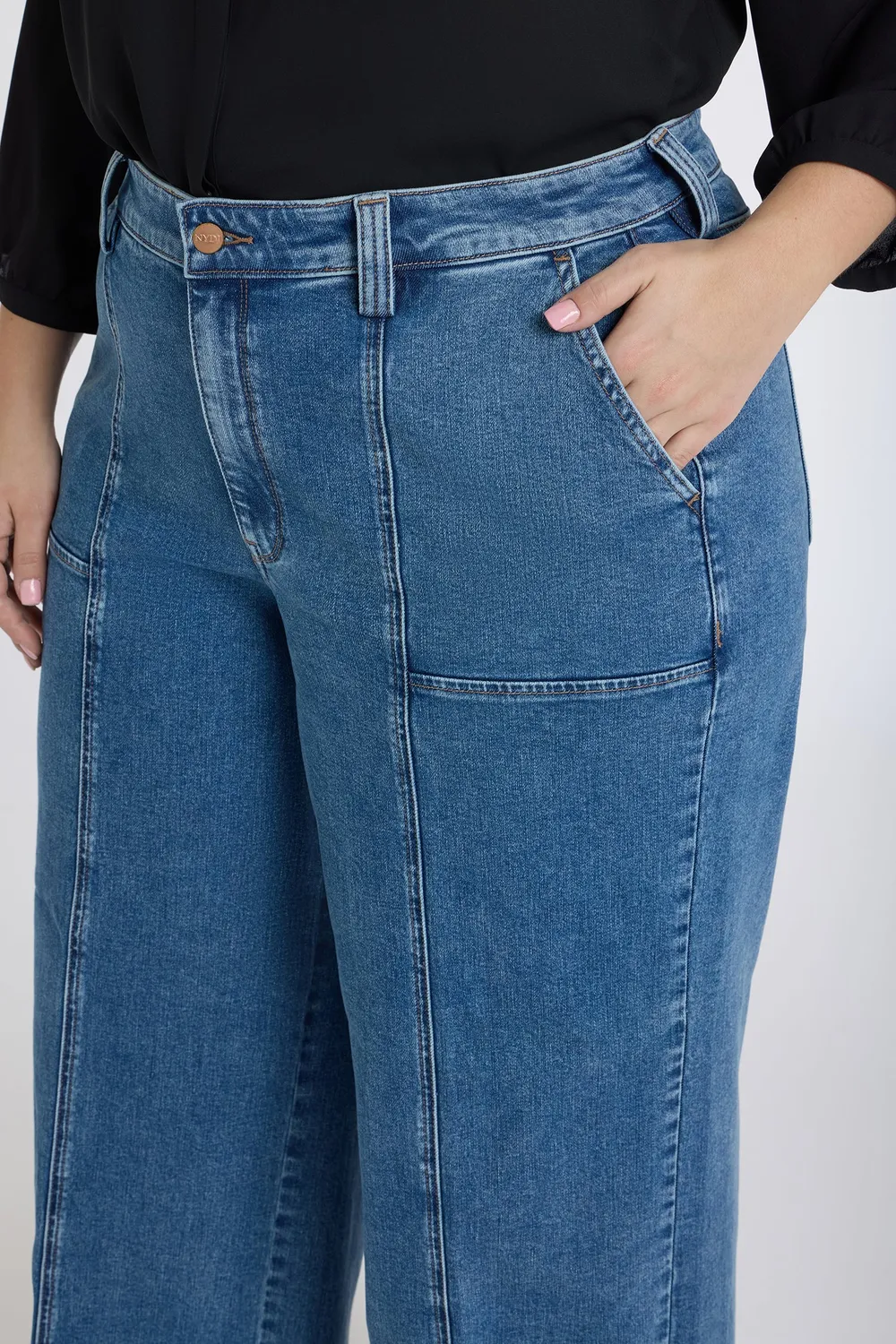 NYDJ Simone Wide Leg Jeans Salton Plus High-Rise