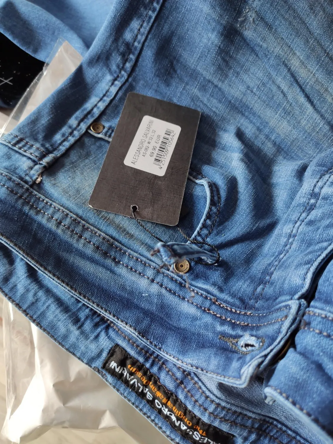 Alessandro Salvarini Slim Fit Jeans Herren 38W/36L Washed