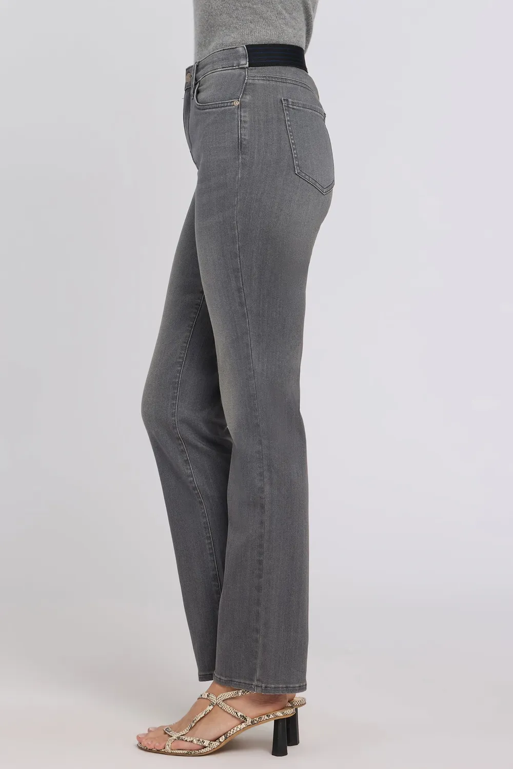 NYDJ Marilyn Straight Jeans Dusty Ash Grau stretch