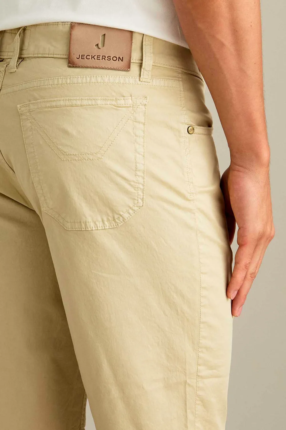 Jeckerson Jo Bermuda beige hell Slim Fit Baumwolle