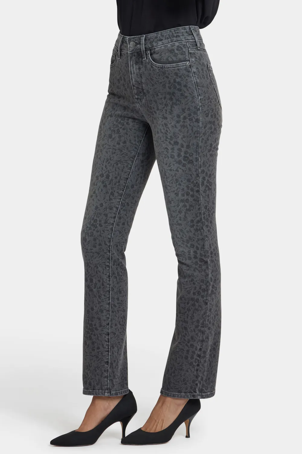 NYDJ Marilyn Straight Jeans Grey Daniela Ditsy geblümt