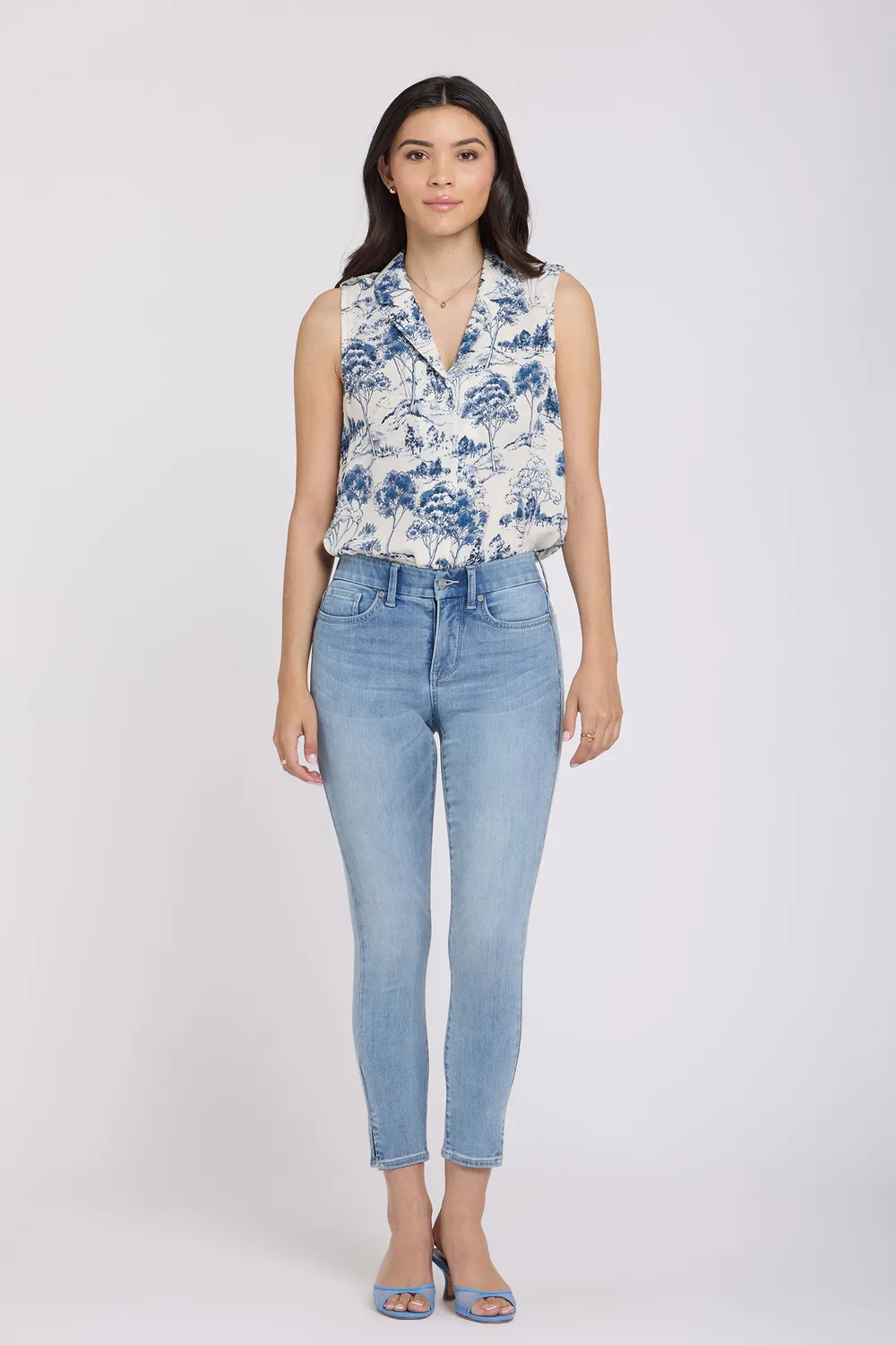 NYDJ Waist-Match Ami Skinny Ankle Jeans Bloom Bound