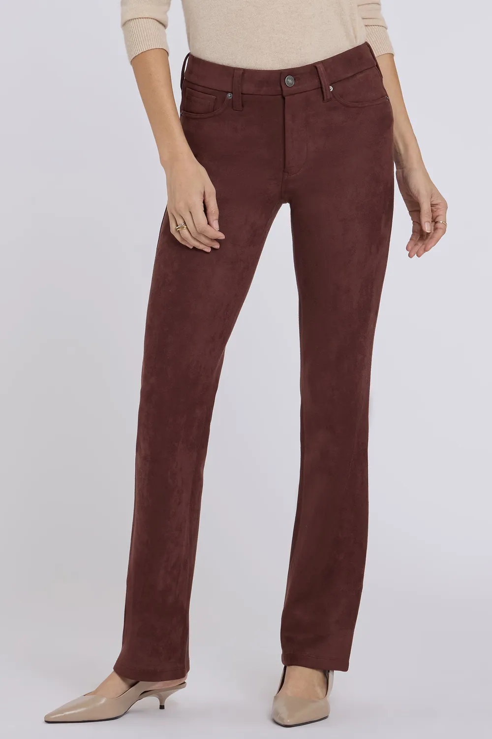 NYDJ Marilyn Straight Petite Hose Chocolate Fondant