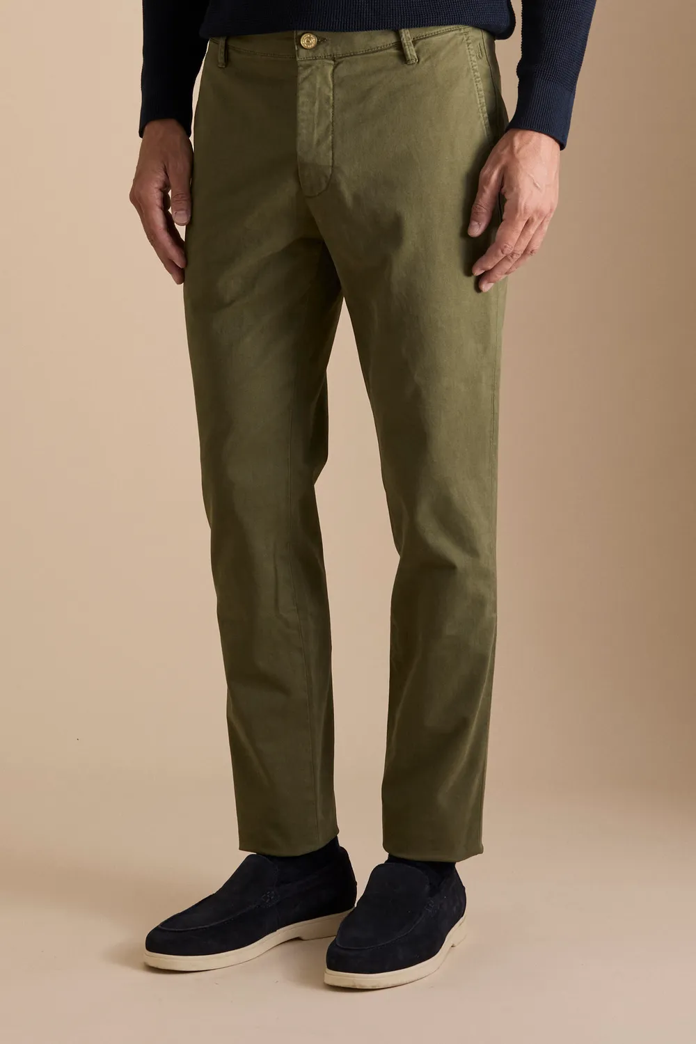 Jeckerson Jack Slim Fit Chino grün Gabardine Stretch