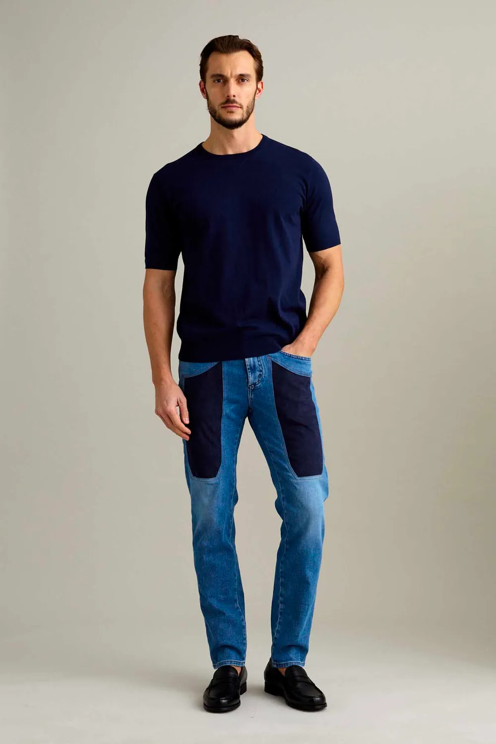 Jeckerson T-Shirt Baumwolle dunkelblau Kurzarm