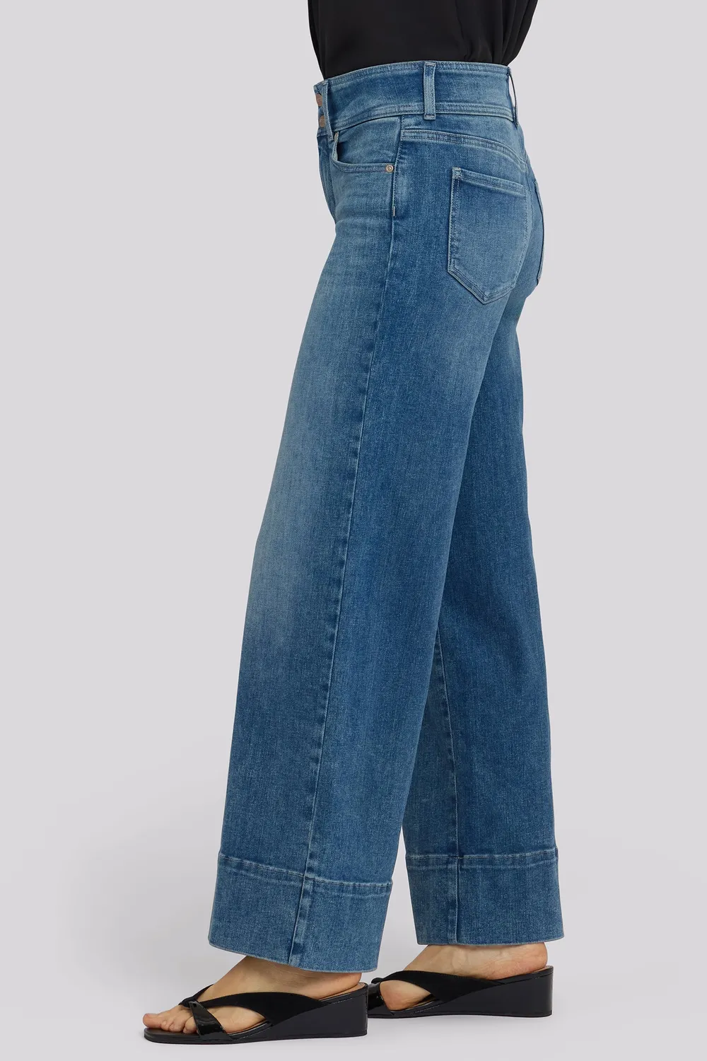 NYDJ Teresa Wide Leg Jeans Petite Breezy Palms Weit