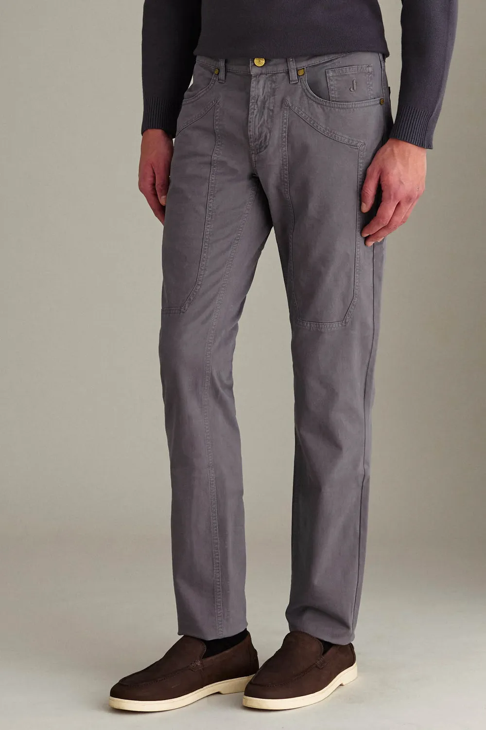 Jeckerson John Hose Anthrazit Slim Fit Stretch Gabardine