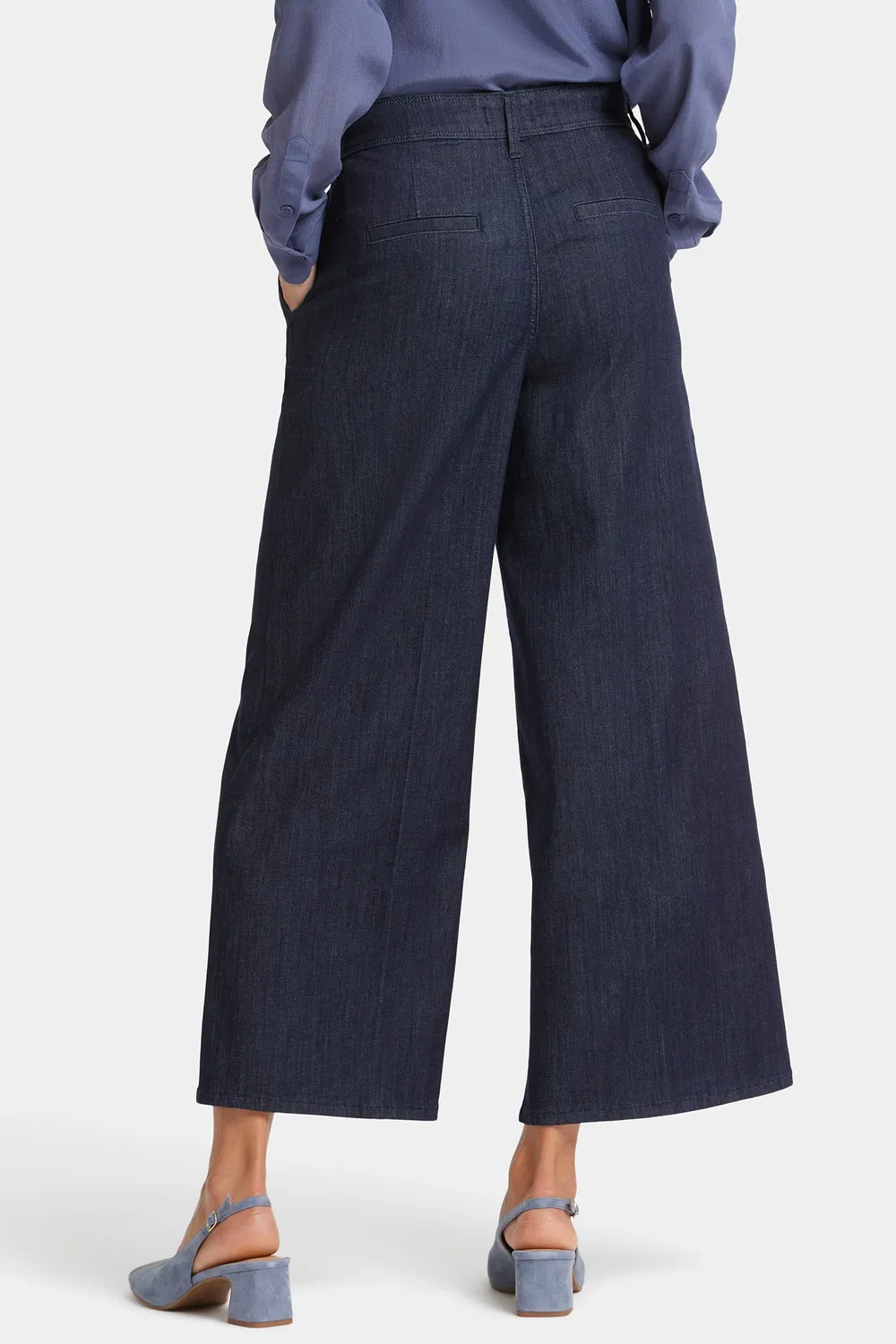 NYDJ Mona Wide Leg Trouser Ankle Jeans Lightweight Rinse
