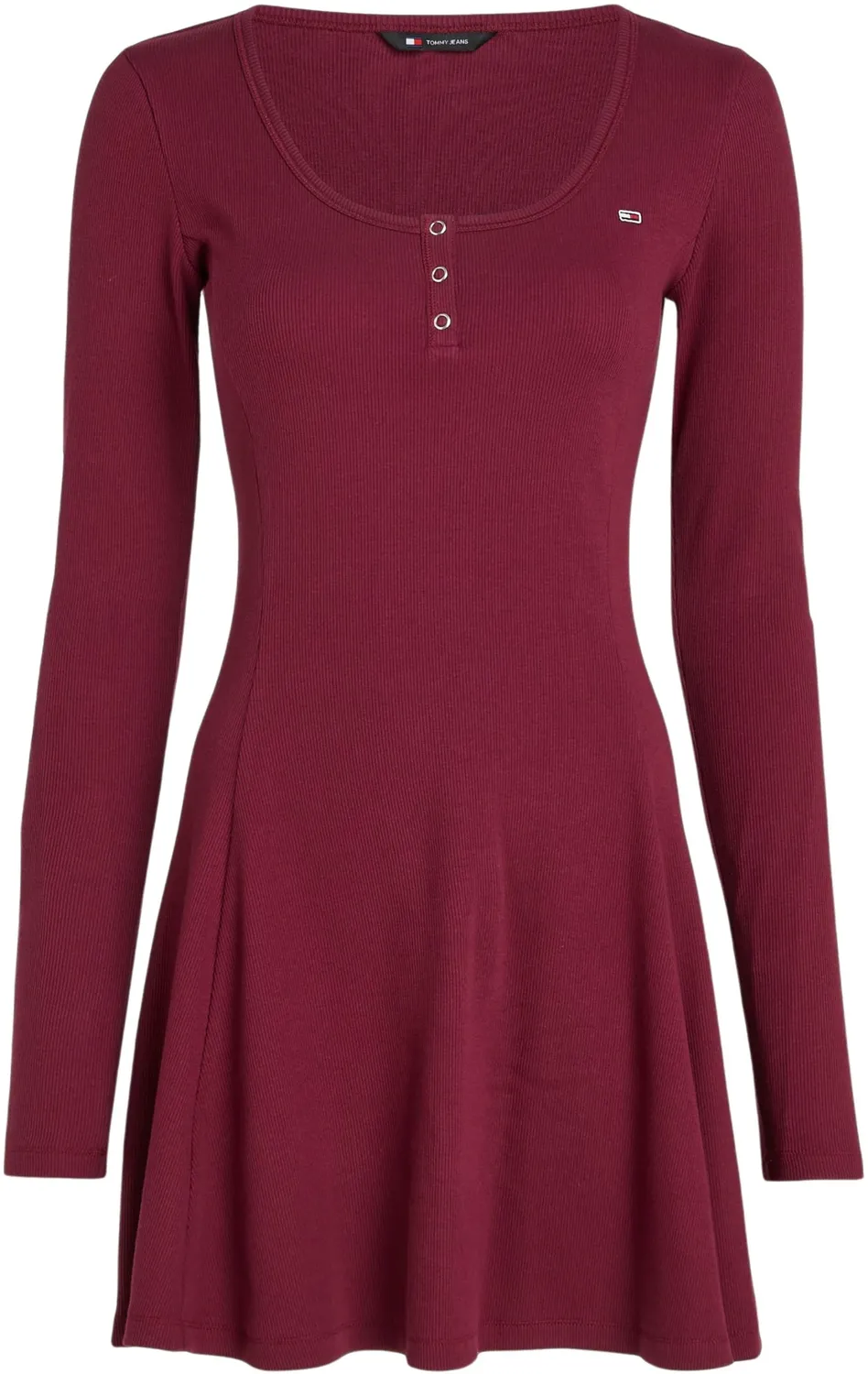 Tommy Jeans Flare Damen Kleid Langarm S Stretch