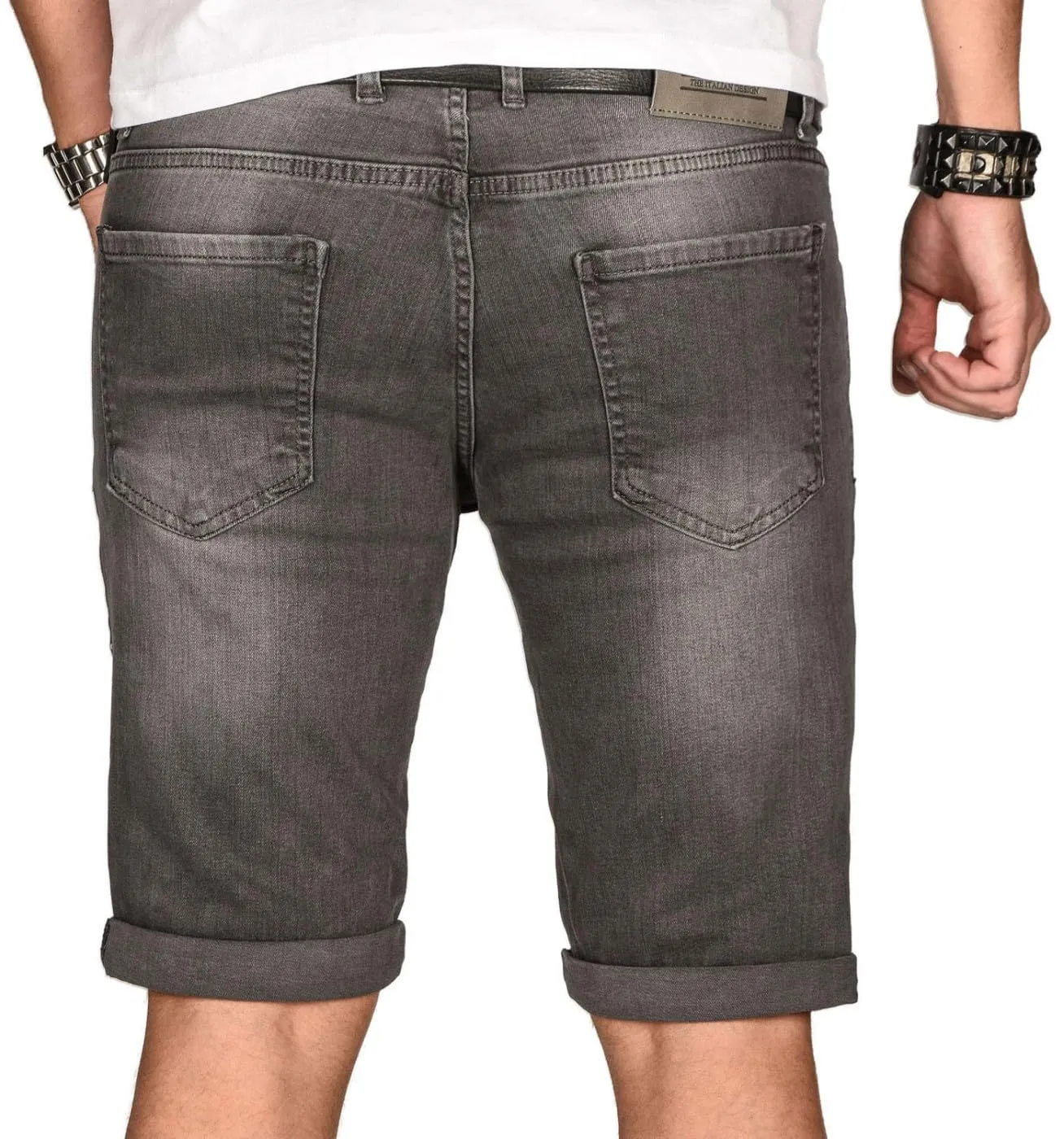 Alessandro Salvarini Jeansshorts Slim 31W Hellblau Washed
