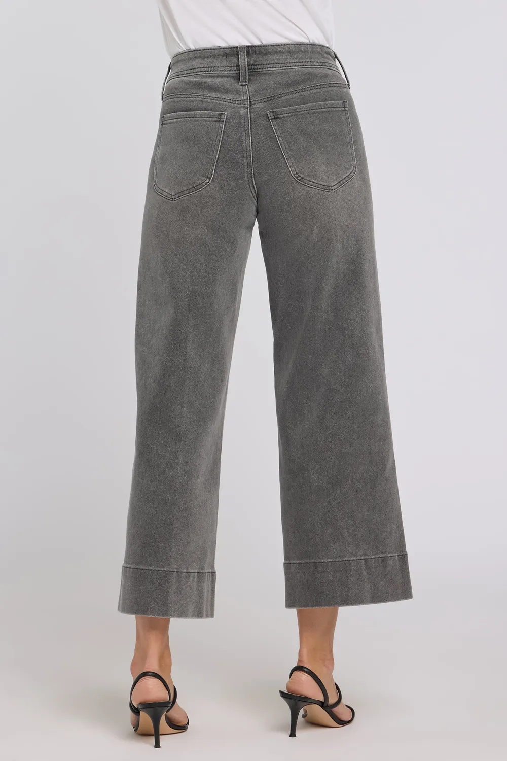 NYDJ Teresa Wide Leg Ankle Jeans Dusty Ash Grau