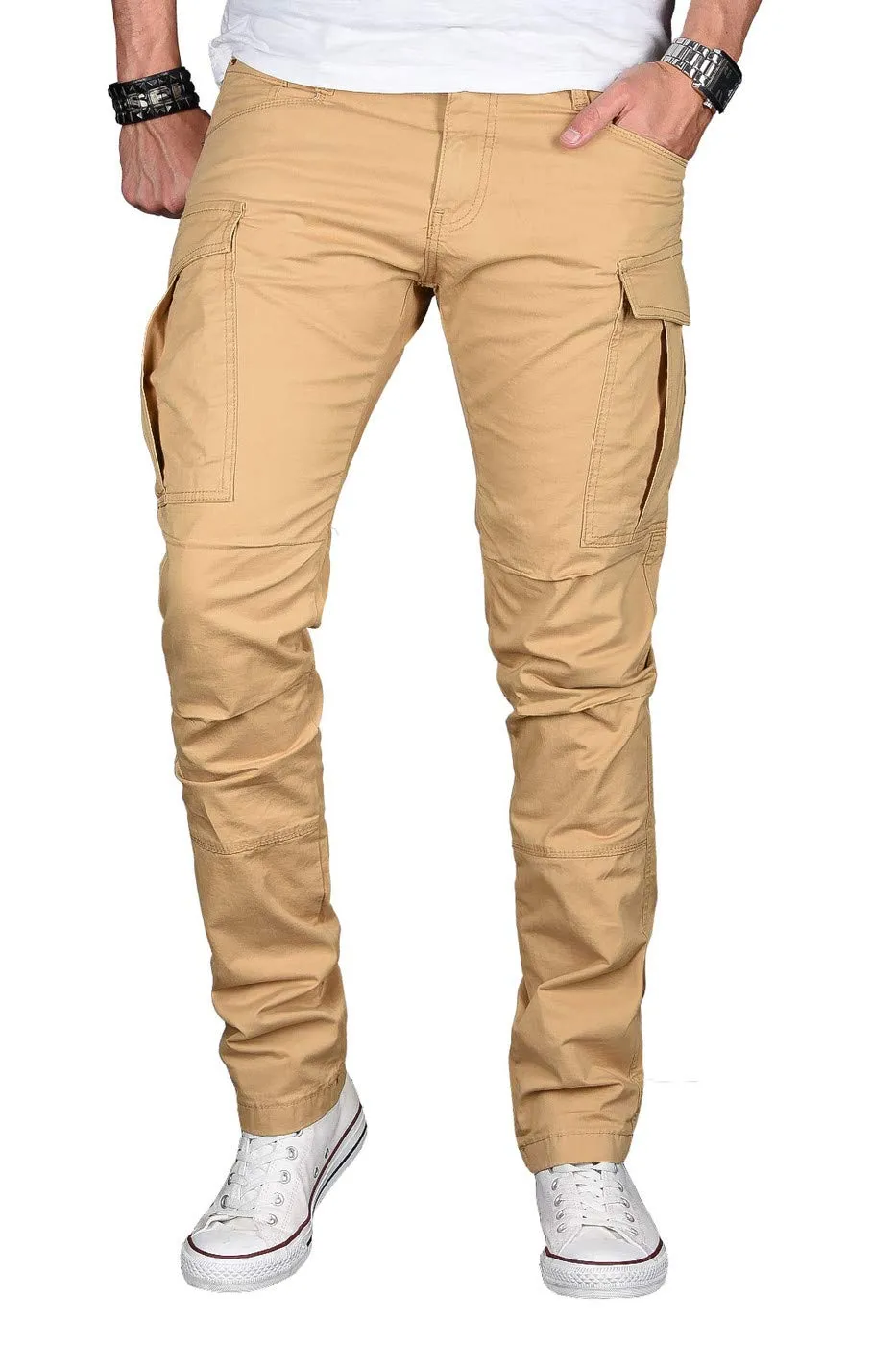 Alessandro Salvarini AS-032 Herren Cargohose Stretch Chino