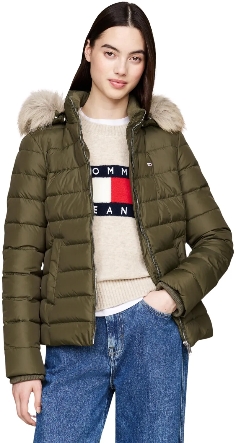 Tommy Jeans Basic Hooded Pufferjacke Daunen Damen mit Kapuze