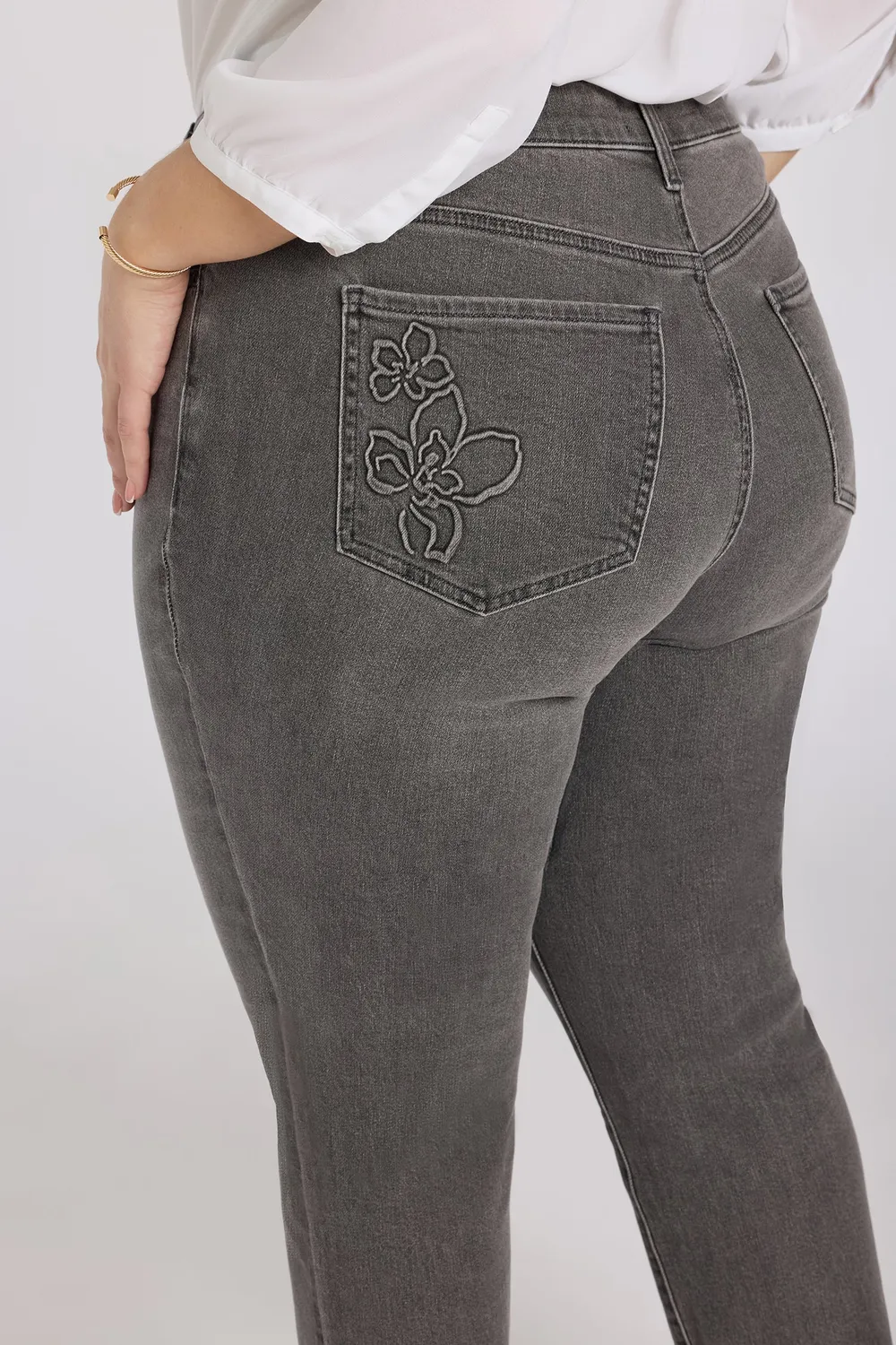 NYDJ Marilyn Straight Ankle Plus Jeans Dusty Ash