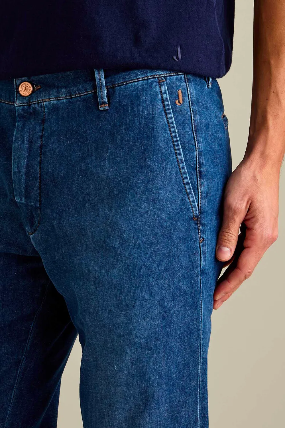 Jeckerson Jack Jeans Chino Slim Fit blau Bio-Denim