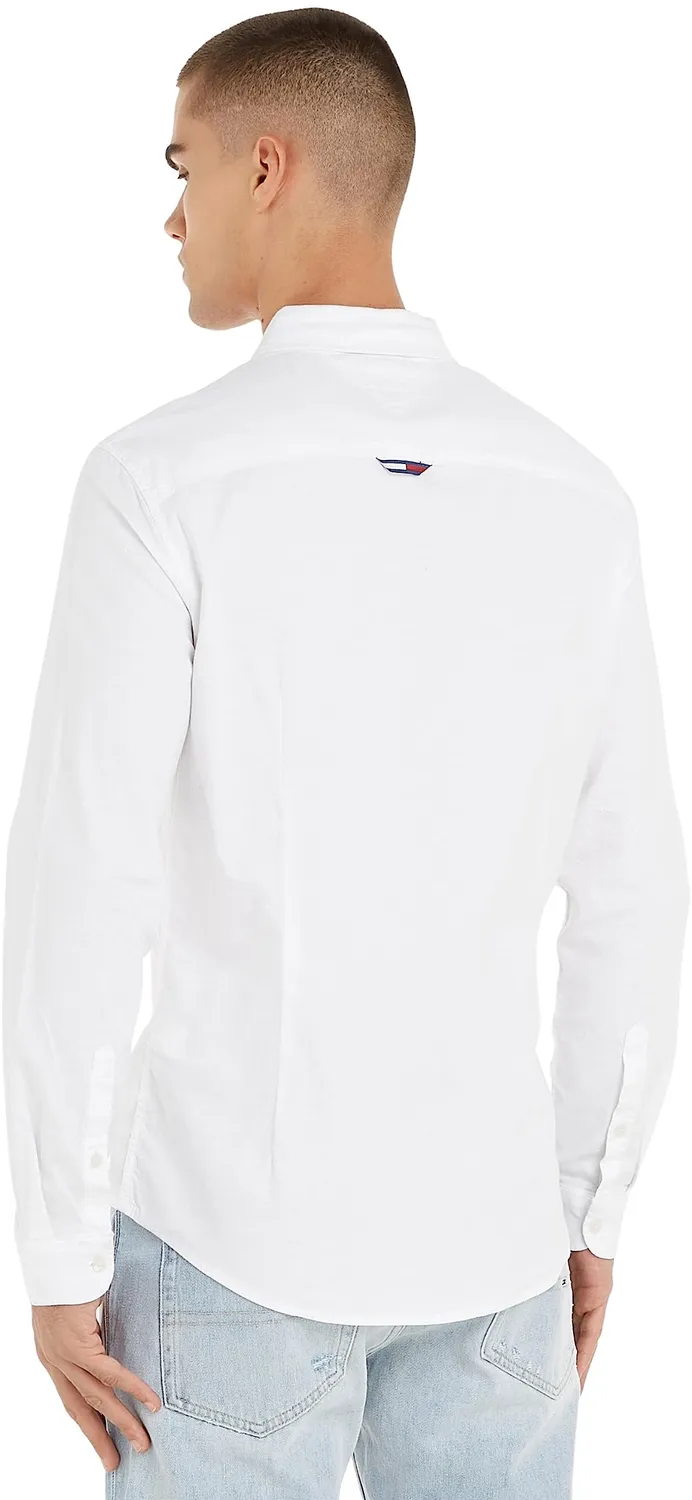 Tommy Jeans TJM Slim Hemd Herren Langarm Weiß L