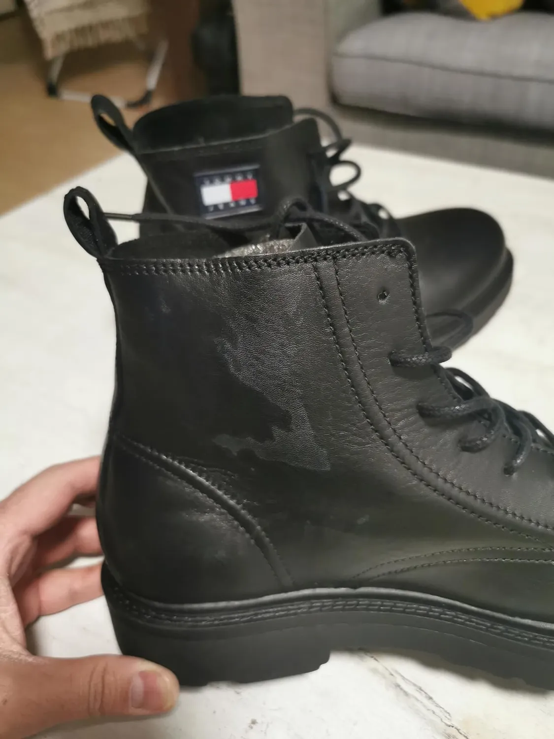Tommy Jeans TJM Ruberized Herren Boots Schnürstiefel Schwarz