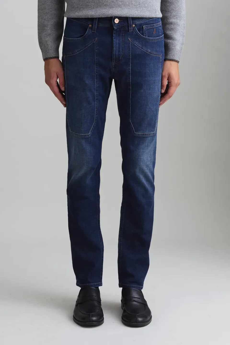 Jeckerson John Toppa Jeans Slim dunkelblau Stretch-Denim