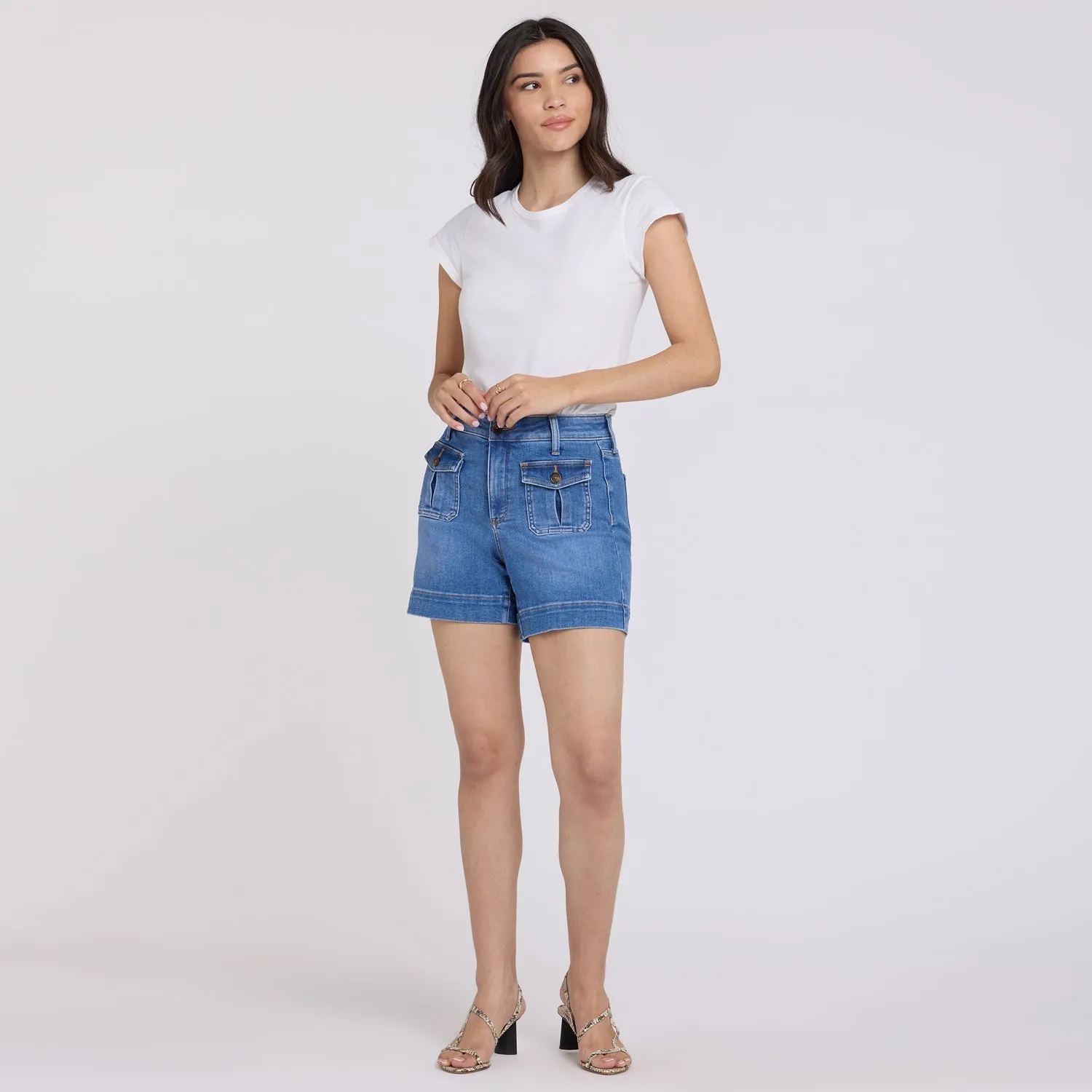 NYDJ Berkyn Relaxed Shorts Blue Paradise