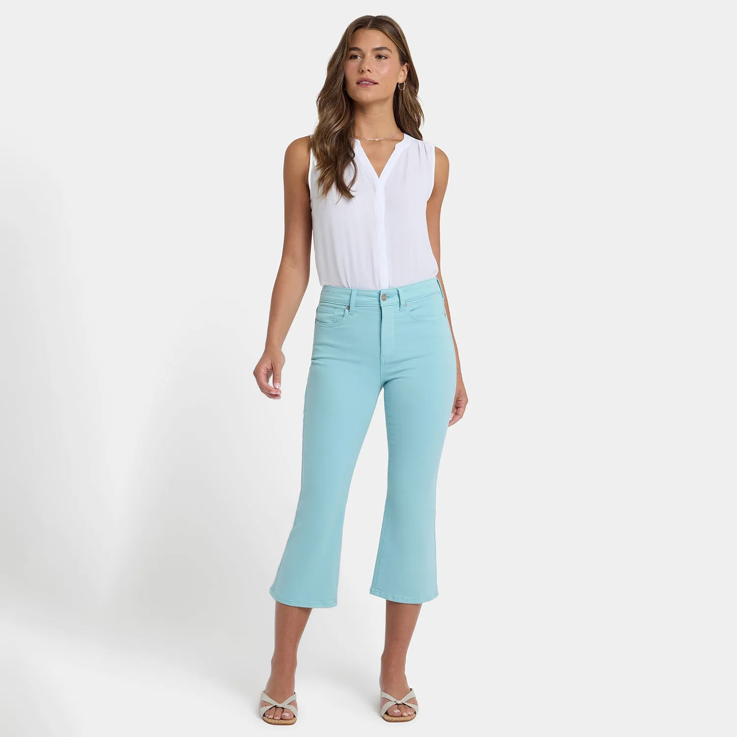 NYDJ Monica Kick Flare Crop Jeans Aqua Haze