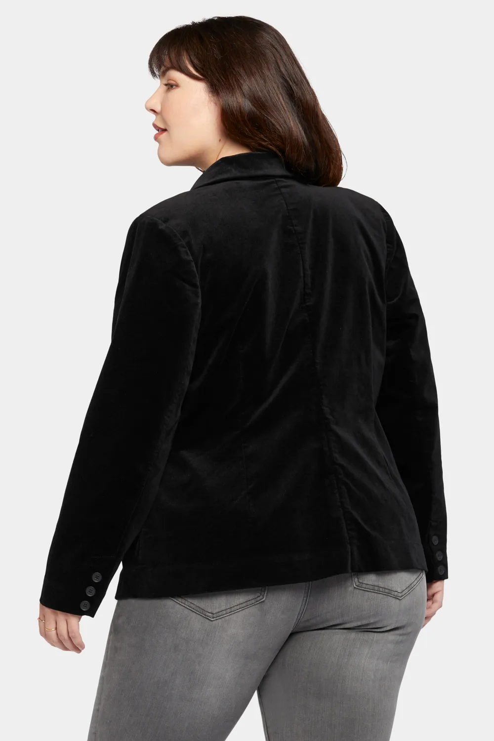 NYDJ Classic Blazer Jacke Velveteen Schwarz Plus