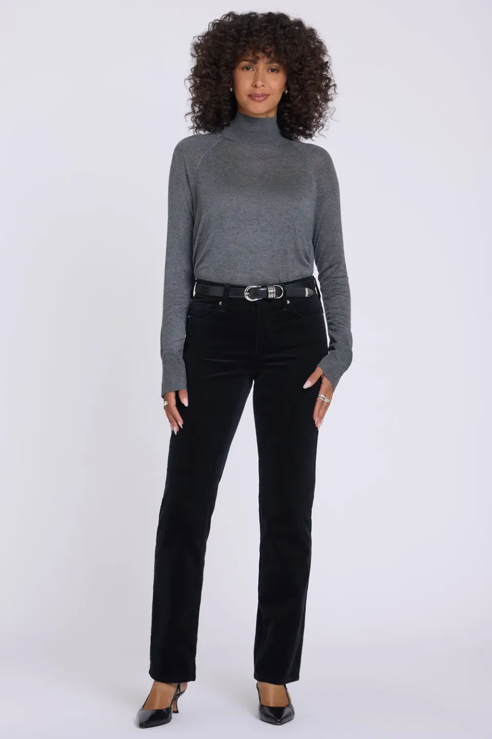 NYDJ Marilyn Straight Hose Black Cord Stretch
