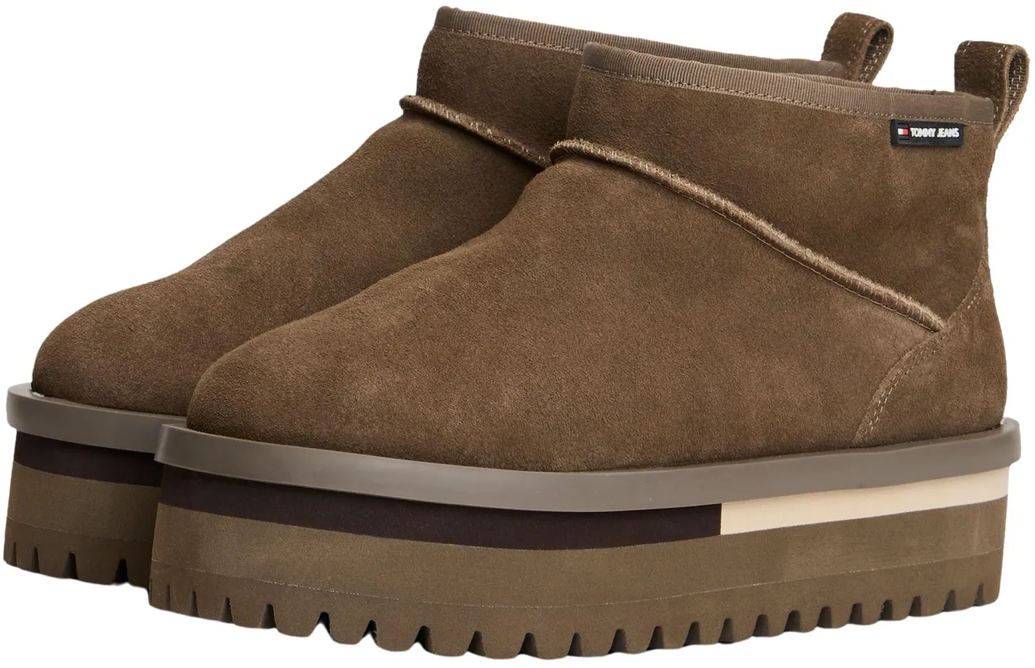 Tommy Jeans Low Boot Flatform Stiefel Khaki Gr 40