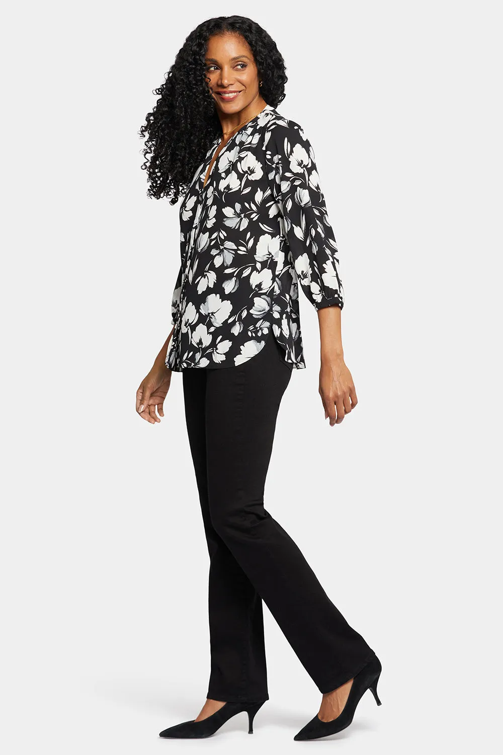 NYDJ Pintuck Bluse Bellefontaine 3/4-Arm recycelt