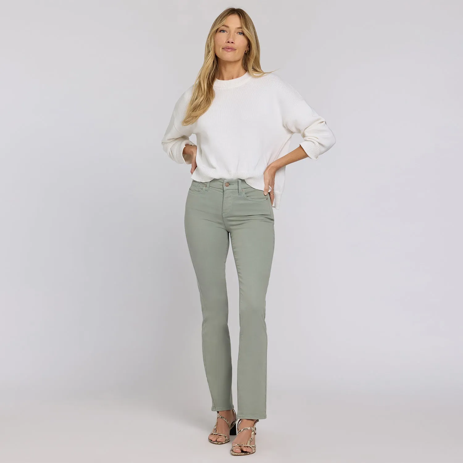 NYDJ Waist-Match Marilyn Straight Jeans Mistletoe