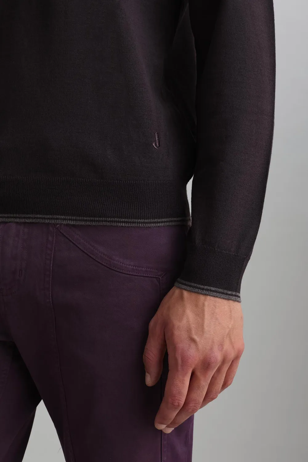 Jeckerson Girocollo Pullover Braun Wollmix Feinstrick
