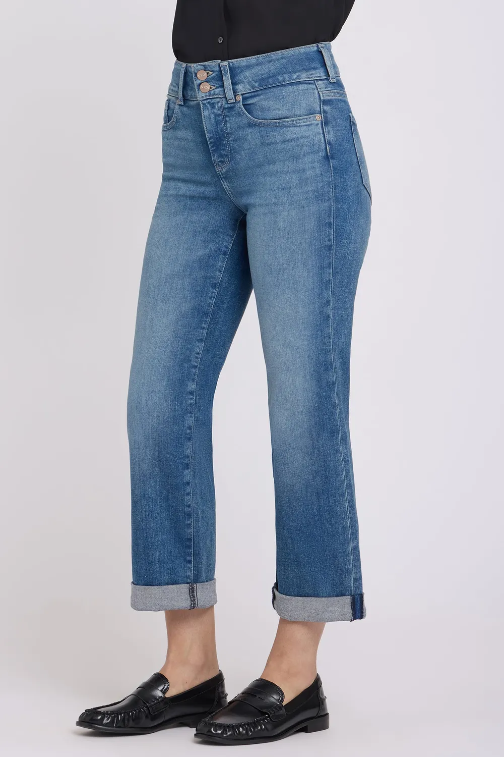 NYDJ Bailey Relaxed Straight Crop Jeans Breezy Palms High Rise