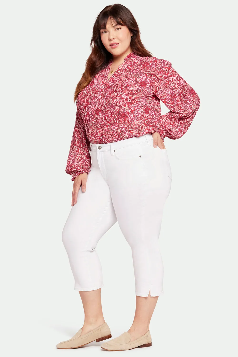 NYDJ Chloe Capri Jeans Optic White verkürzt Plus