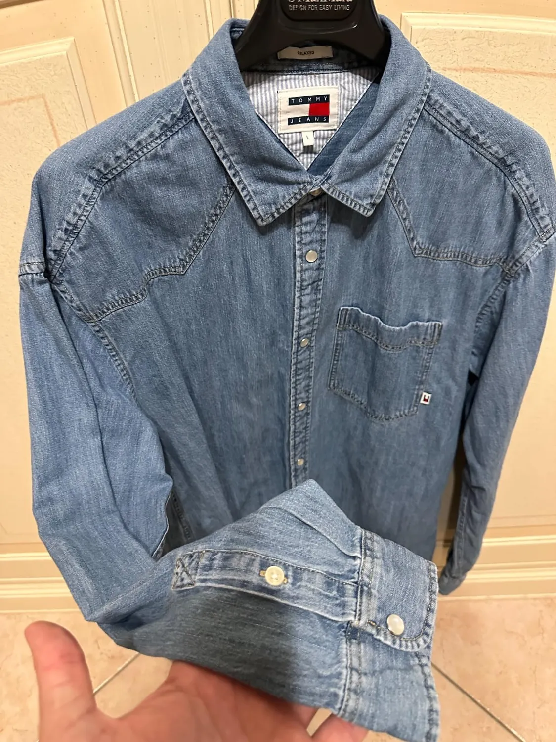 Tommy Jeans Herren Freizeithemd Hemd L Baumwolle