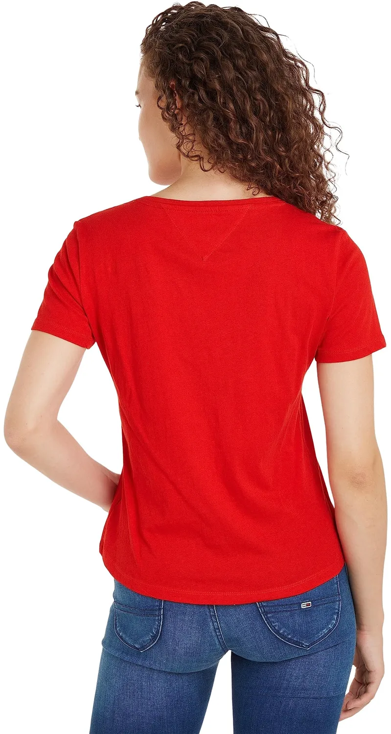 Tommy Jeans TJW Slim Soft V-Ausschnitt T-Shirt slim