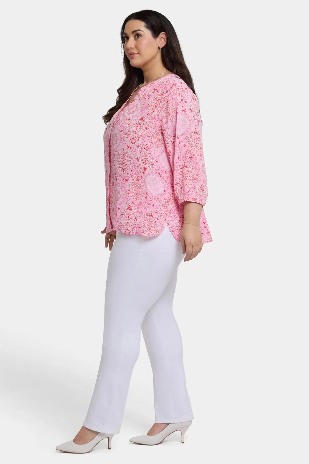 NYDJ Pintuck Isla Magica Bluse Plus Size voile