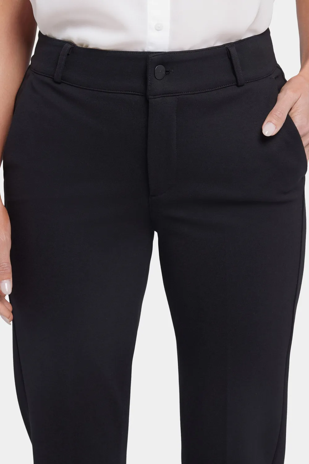 NYDJ Classic Trouser Stoffhose Schwarz Bügelfalte