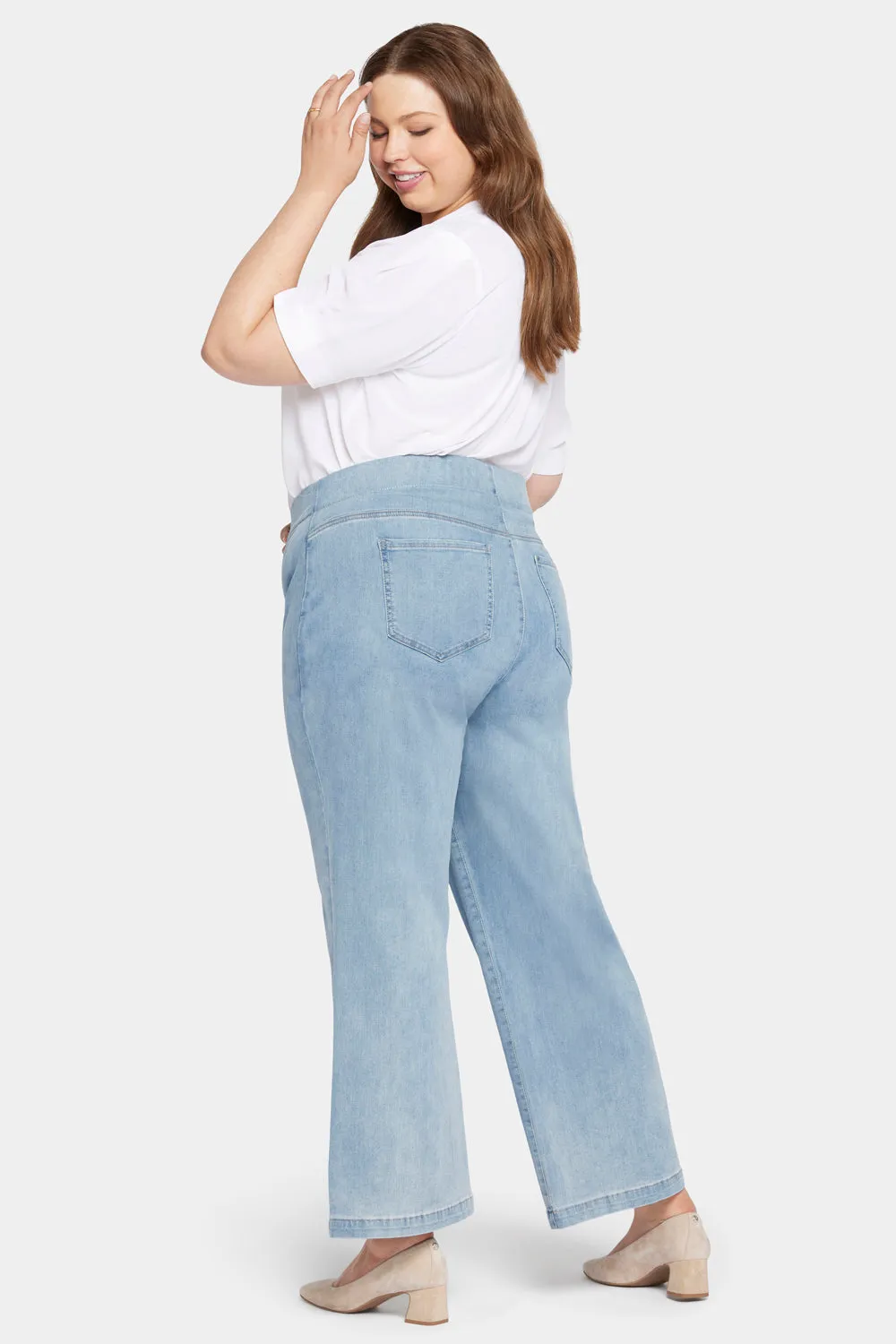 NYDJ Teresa Wide Leg Pull-On Jeans Crystalline Plus