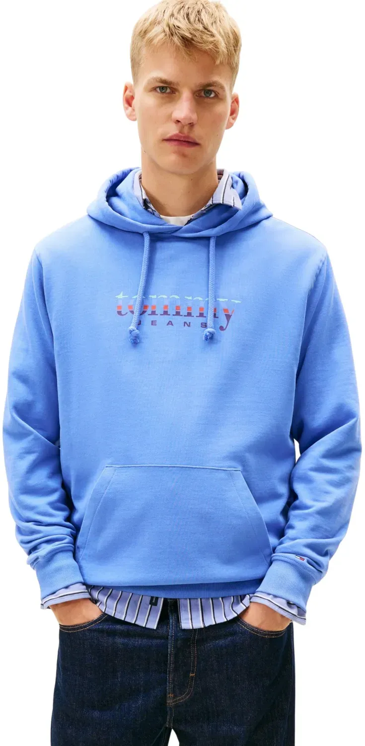 Tommy Jeans DNA Play Hood DM0DM22642 Hoodie Blau