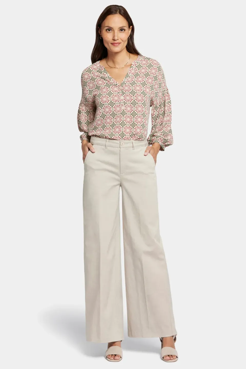 NYDJ Whitney Trouser Hose Feather Beige weit