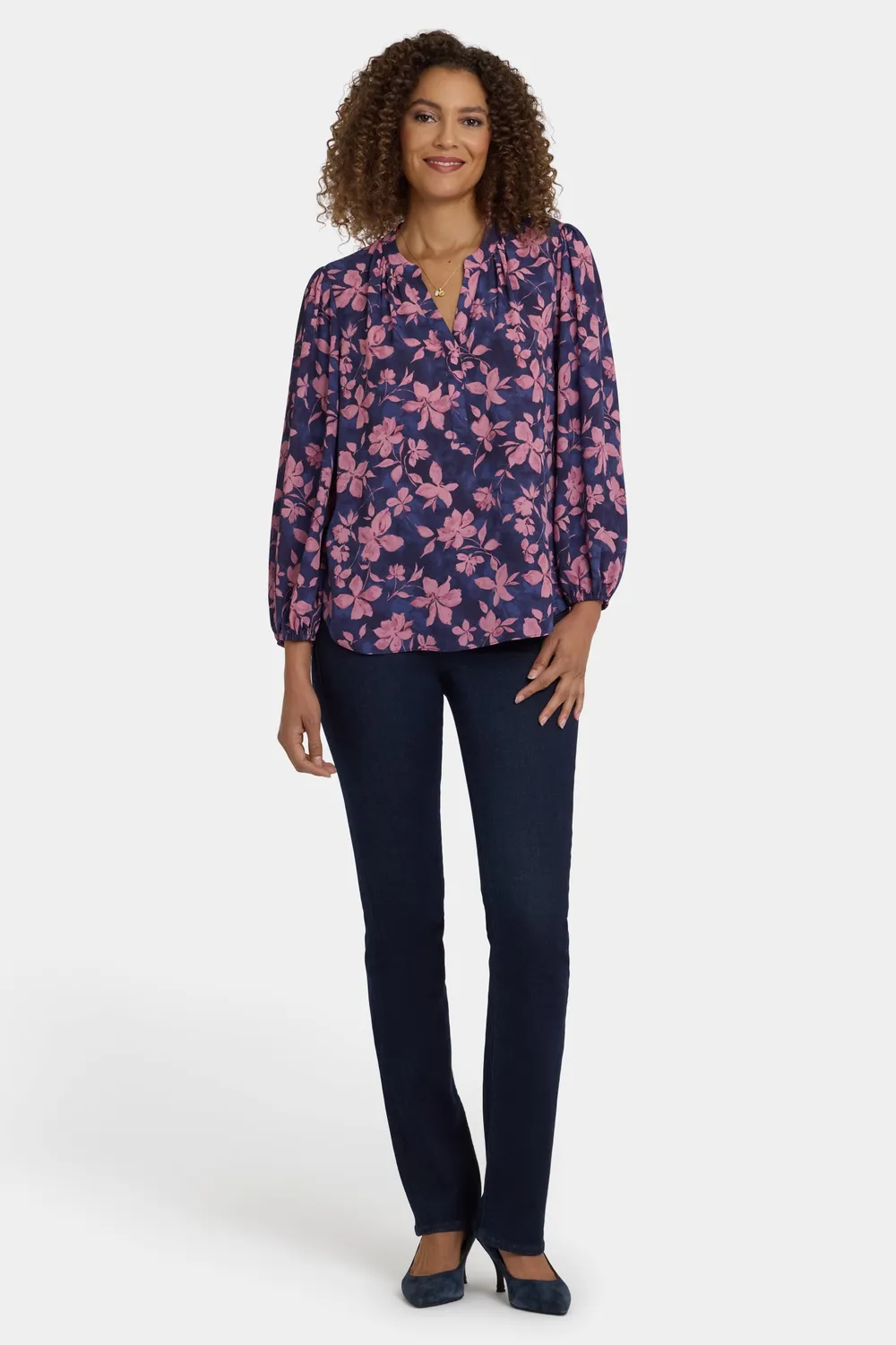 NYDJ Puff Popover Top Felicita Bluse Gr. L