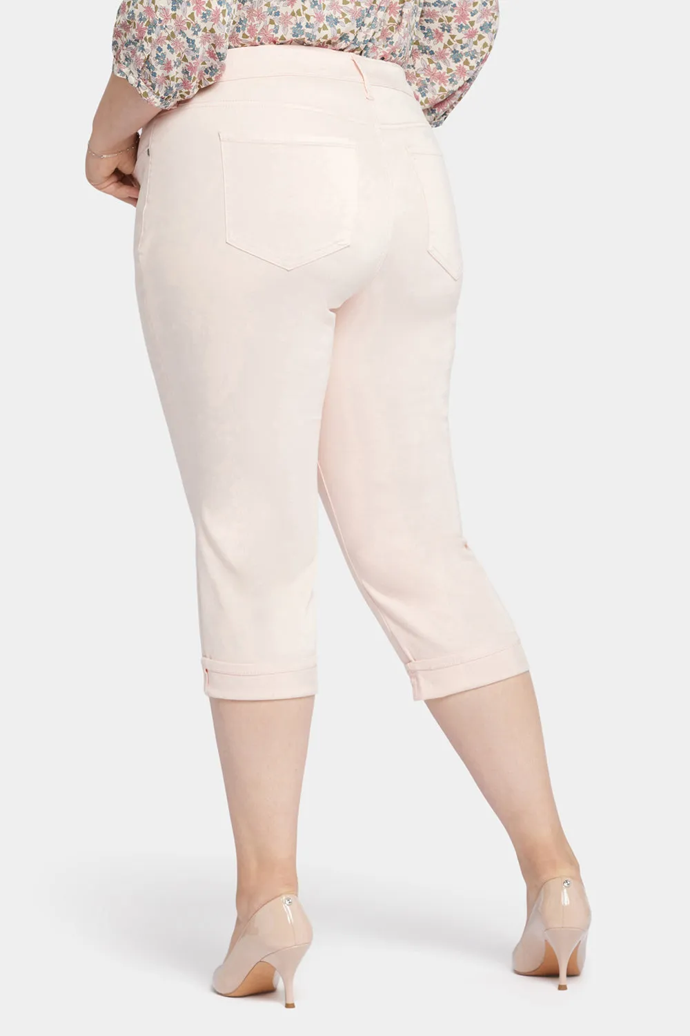 NYDJ Marilyn Straight Crop-Jeans Pink Dusk Plus Size