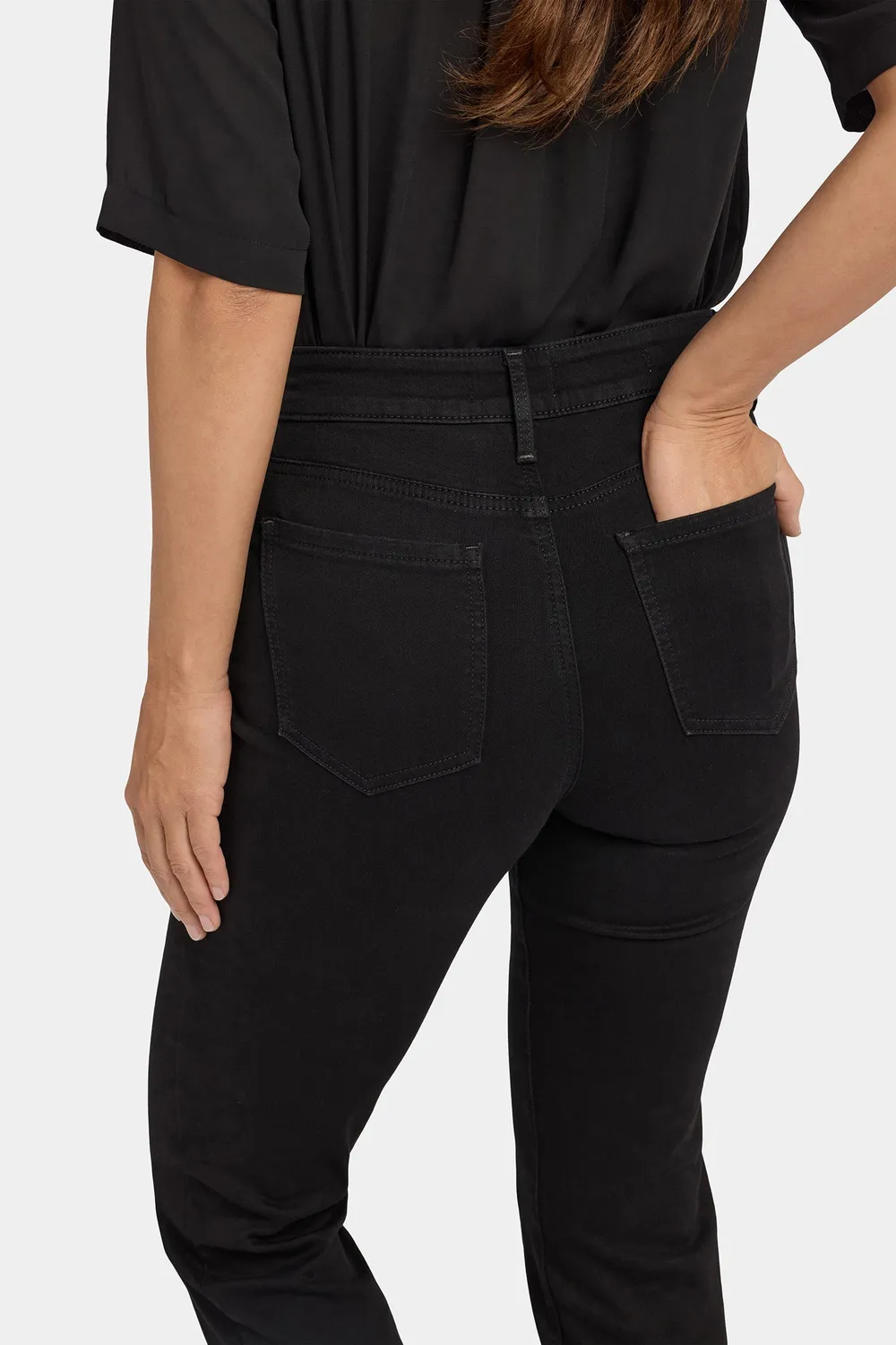 NYDJ Marilyn Straight Jeans Schwarz Stretch